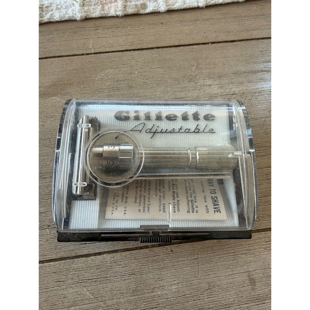 Vintage 1960 GILLETTE Adjustable Fat Boy Razor Case - Picture 7 of 7